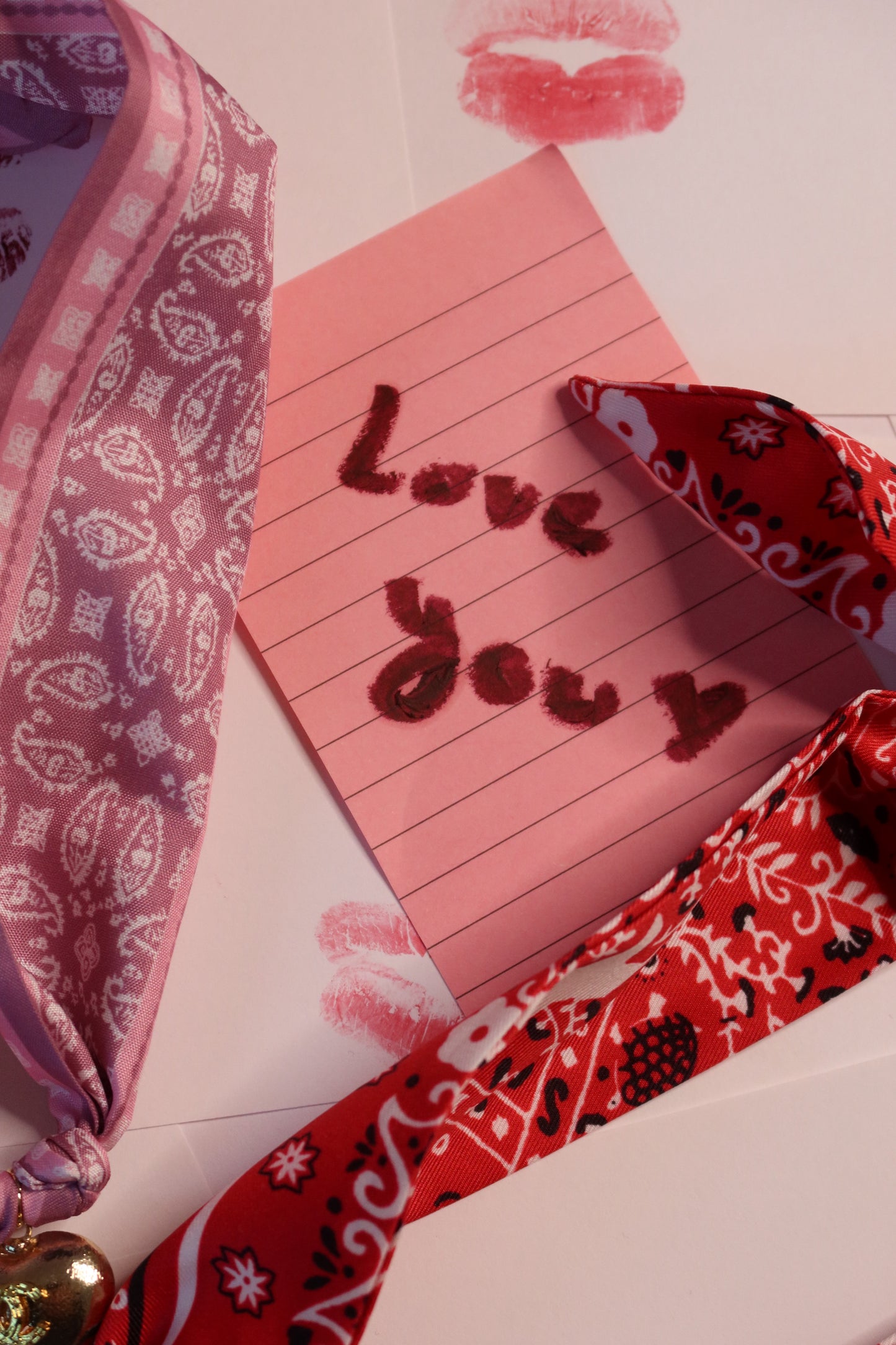 Pink Champagne Bandana Necklace