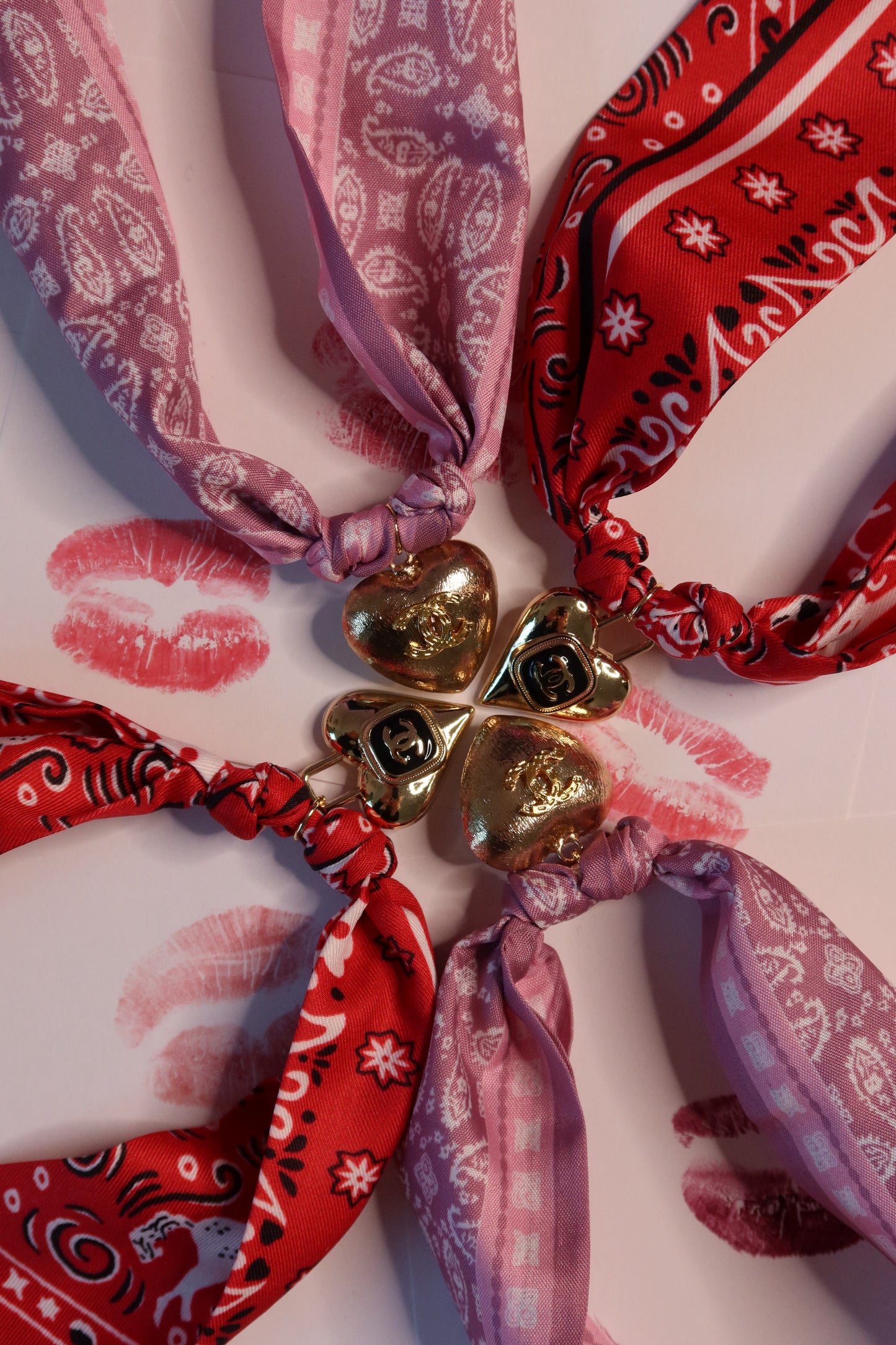 Pink Champagne Bandana Necklace