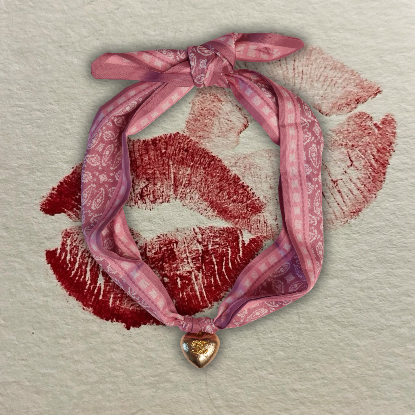 Pink Champagne Bandana Necklace